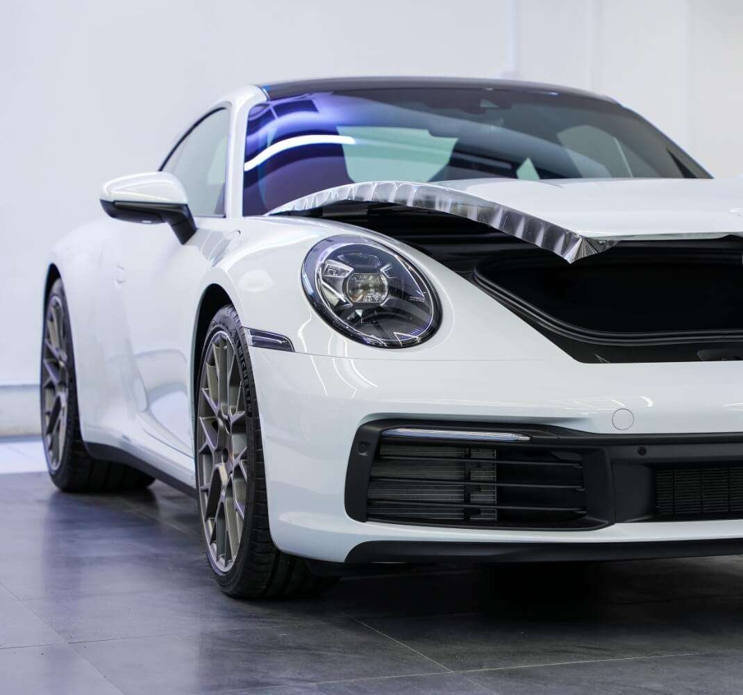 PPF installation white car