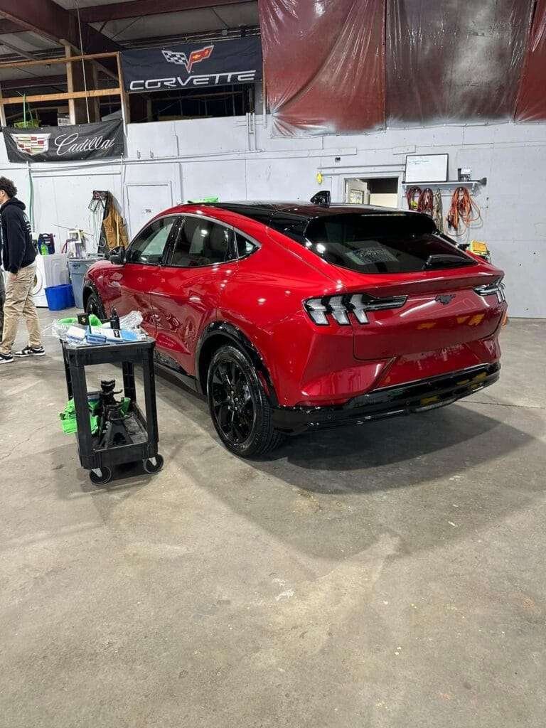 Superior Auto Shine Hosts Successful Detailing Workshop: Empowering Car Care Enthusiasts in Kentucky - Red car with ONYX COATING 10H ceramic coating