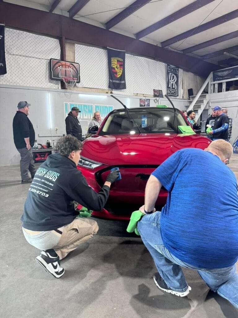 Superior Auto Shine Hosts Successful Detailing Workshop: Empowering Car Care Enthusiasts in Kentucky - 2 beginner applying ceramic coating