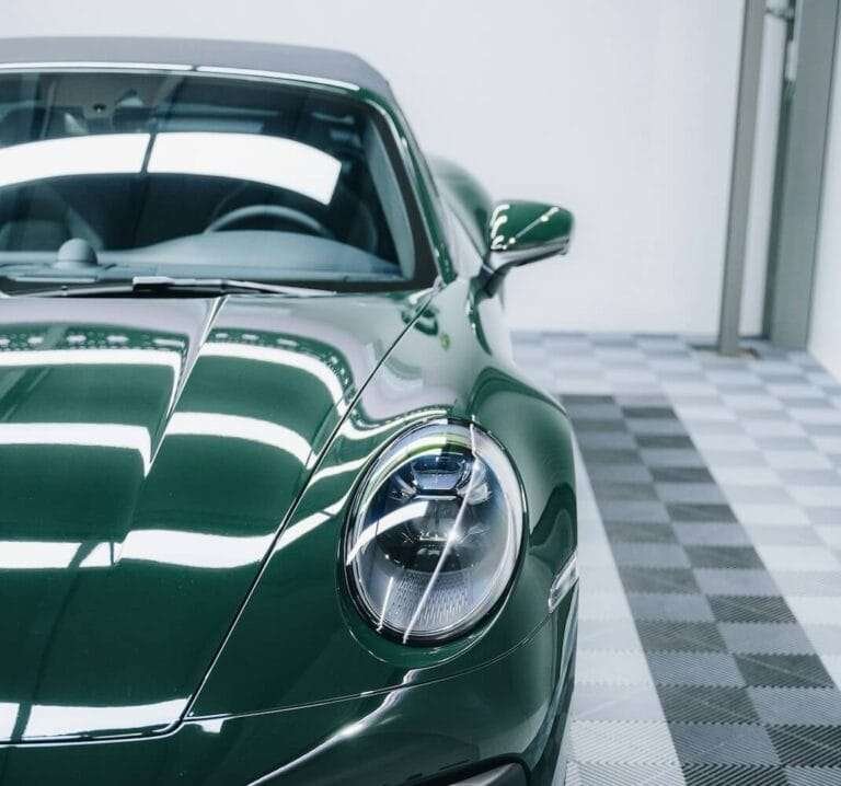 Ferrari car in a detailing shop with ONYX COATING PPF